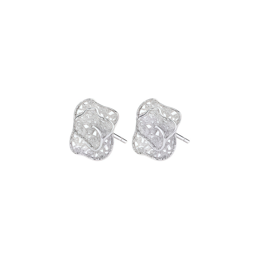 Levis Lace Skirt Stud Earrings (Silver)