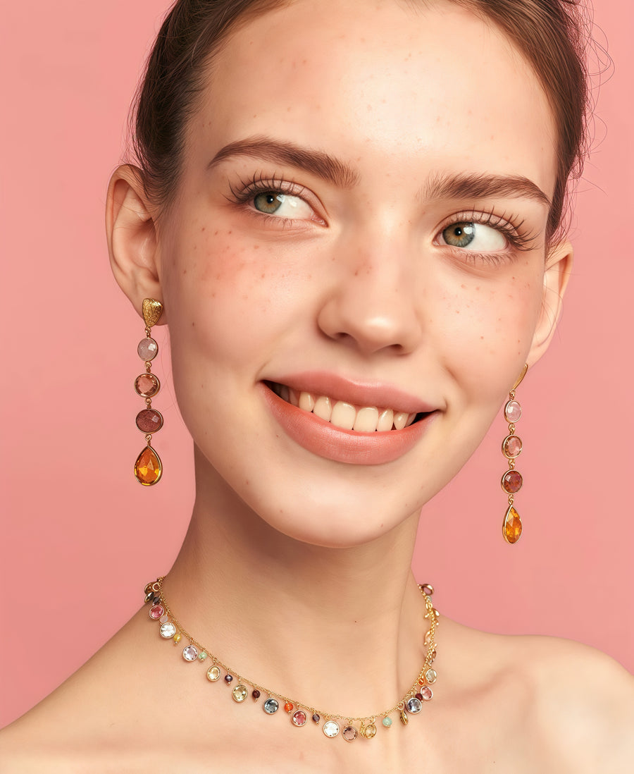 Golden Cascade Earrings