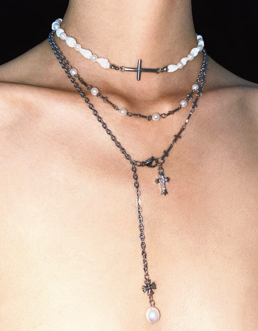 Oceanic Grace Crucifix Necklace