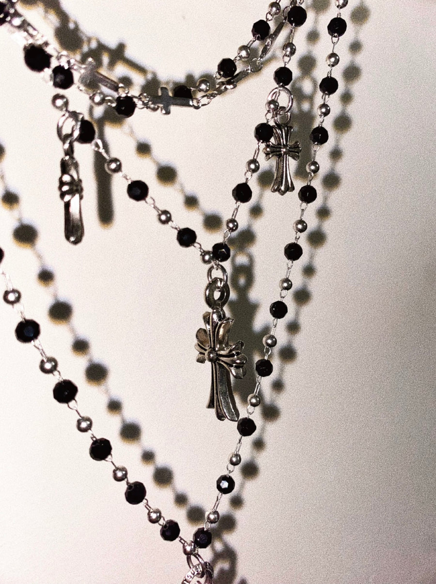 Timeless Noir Cross Necklace