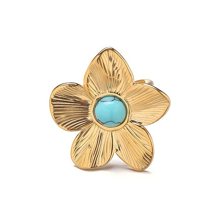 Bloom of the Sky: The Turquoise Blossom Ring