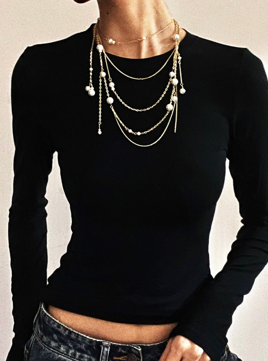 Opulent Pearl Layered Necklace