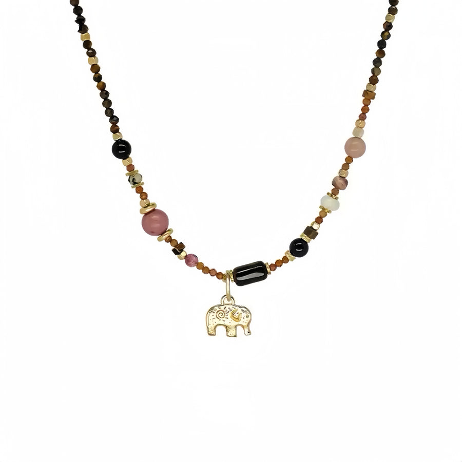 Dream Island: Elephants & Agate Necklace