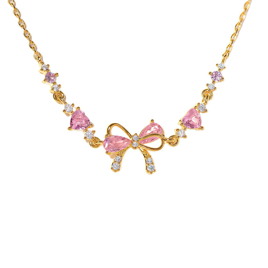 Floral Flutter Bow Necklace