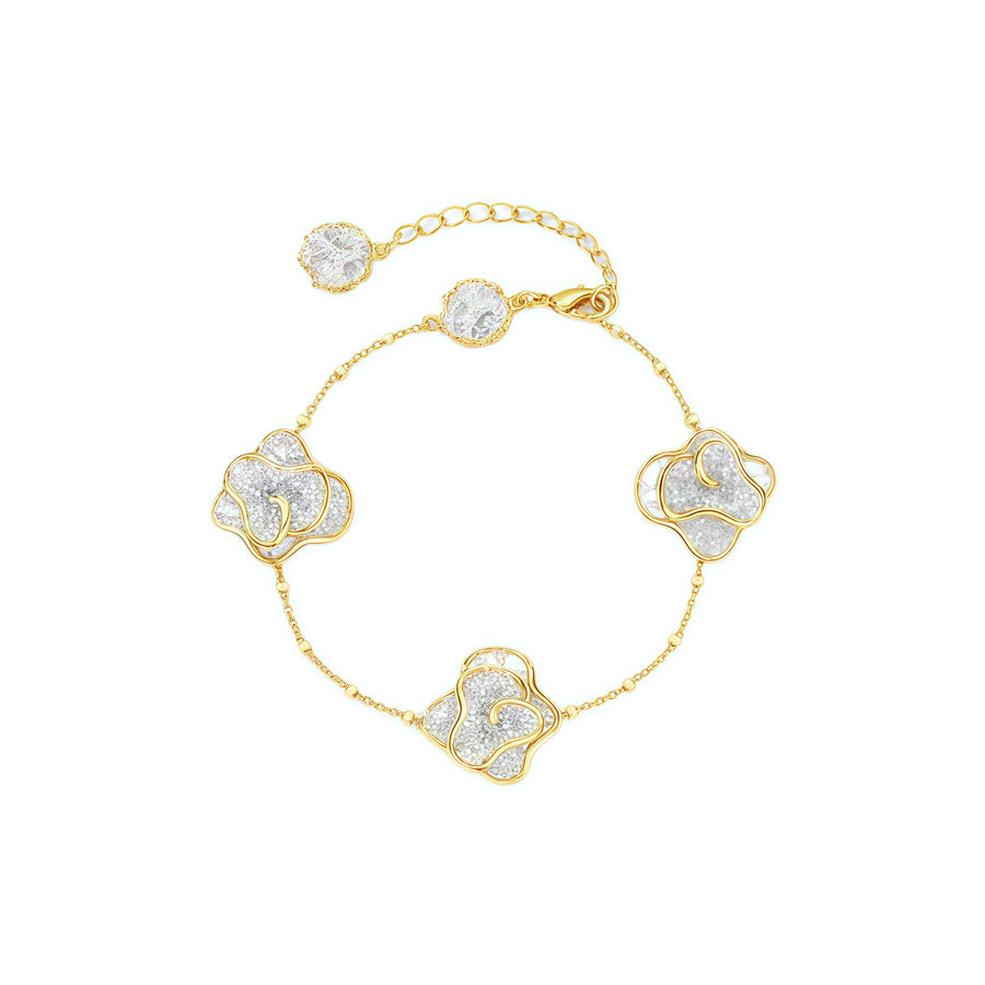 Levis Lace Triple Skirt Bracelet (Gold-Edged Silver Core)