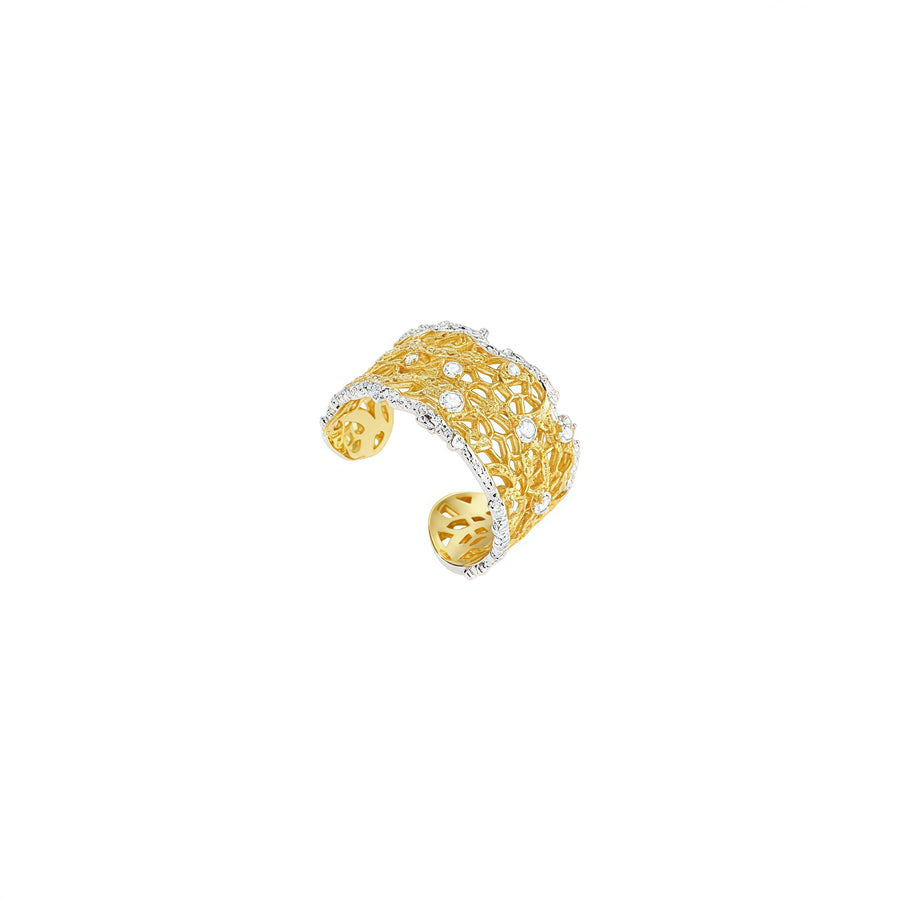 Levis Lace Ring (Silver-Bordered/Gold-Set)