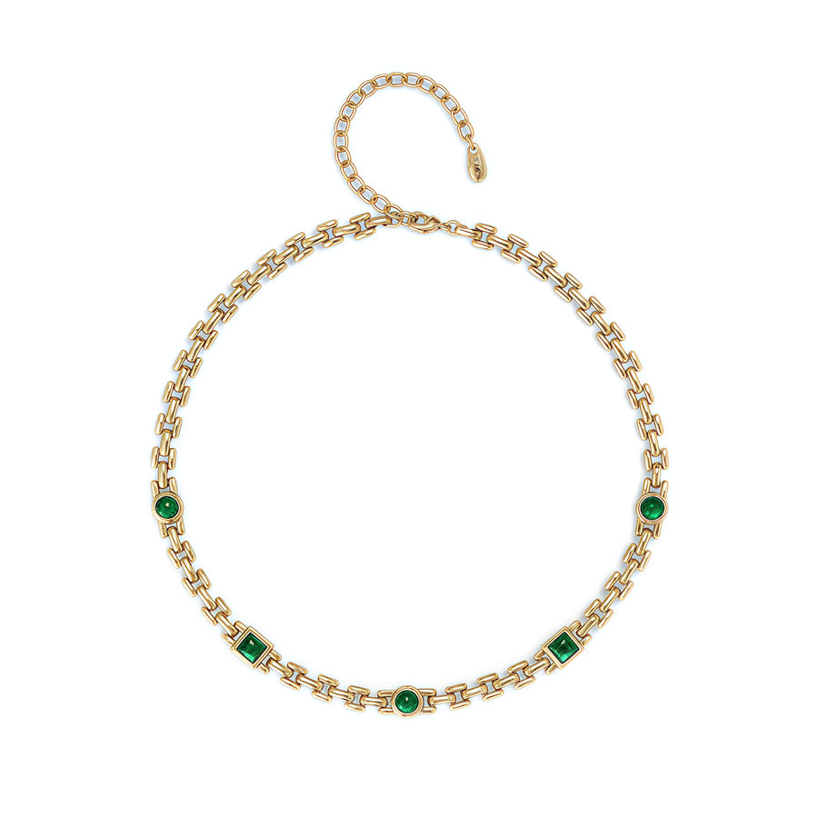 Byzantine Reverie Green Glass Necklace