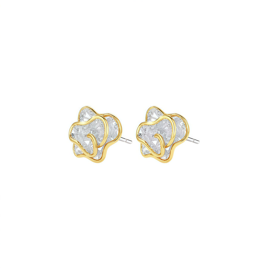 Levis Lace Mini Skirt Stud Earrings (Gold-Edged Silver Core)