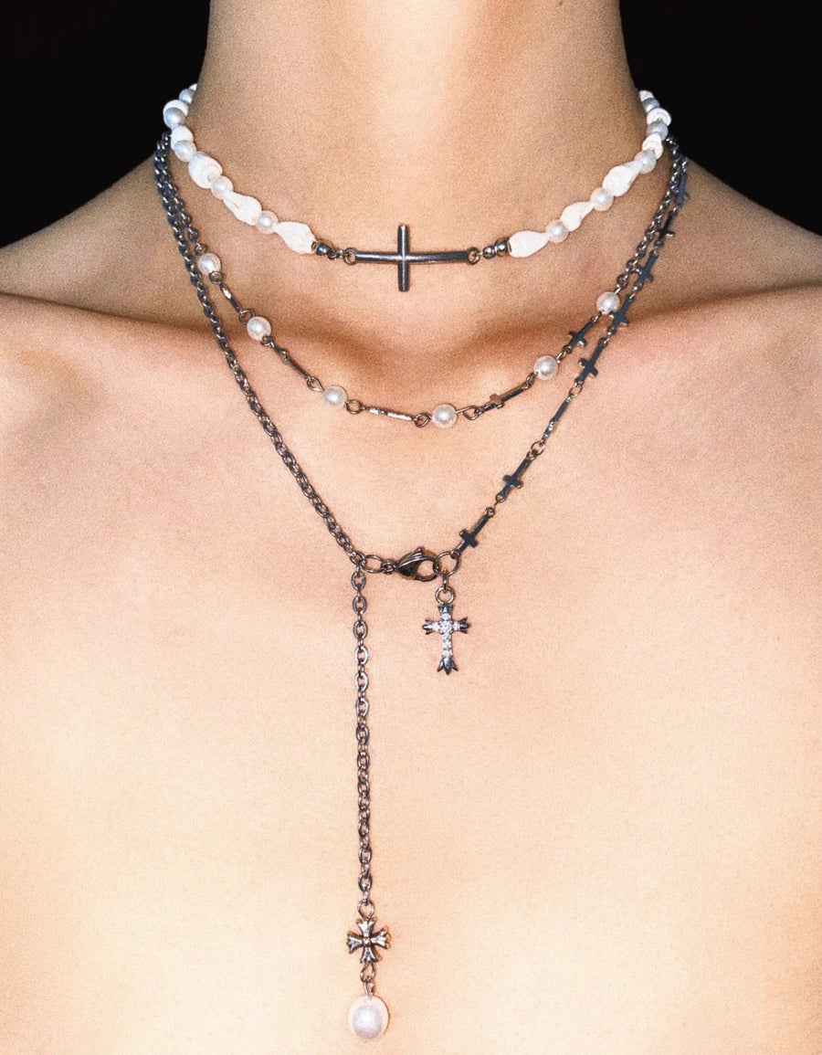 Oceanic Grace Crucifix Necklace